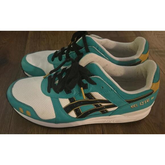 Asics Gel-Lyte III Teal/white/black/gold  Sz 9  Y2Kvibe Retro Dad - Picture 2 of 11